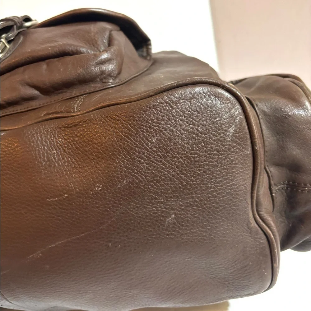 Vintage unisex Brown distressed Leather Backpack